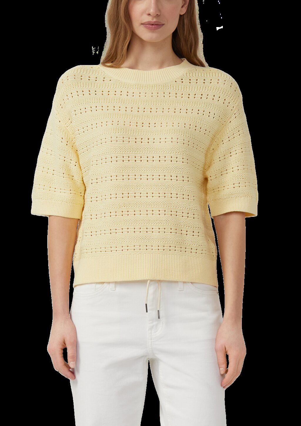 Ajour-Pullover mit Halbarm