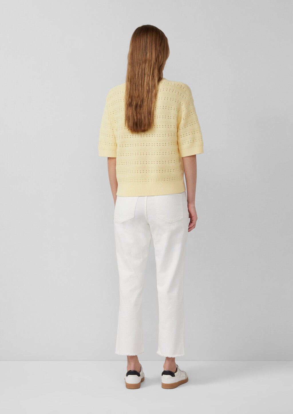 Ajour-Pullover mit Halbarm