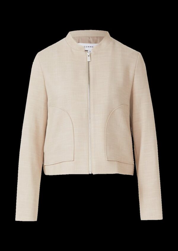 Strukturierte Jacke mit aufgesetzten Taschen