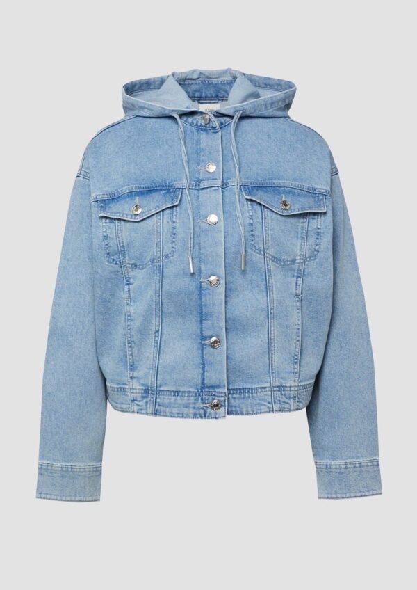 Denim-Jacke mit Kapuze im Relaxed Fit