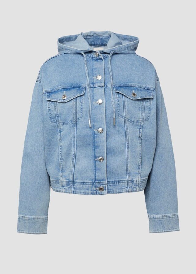 Denim-Jacke mit Kapuze im Relaxed Fit