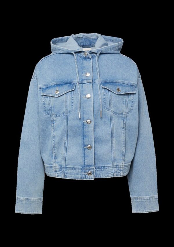 Denim-Jacke mit Kapuze im Relaxed Fit