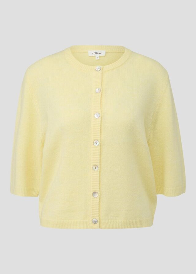 Strickjacke aus Alpaka-Mix mit Halbarm