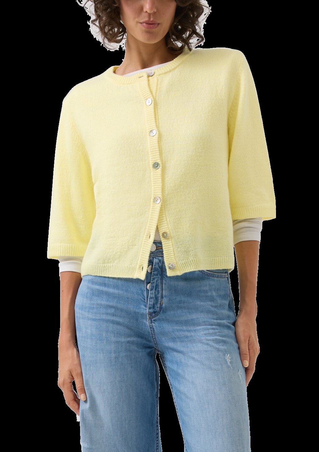 Strickjacke aus Alpaka-Mix mit Halbarm