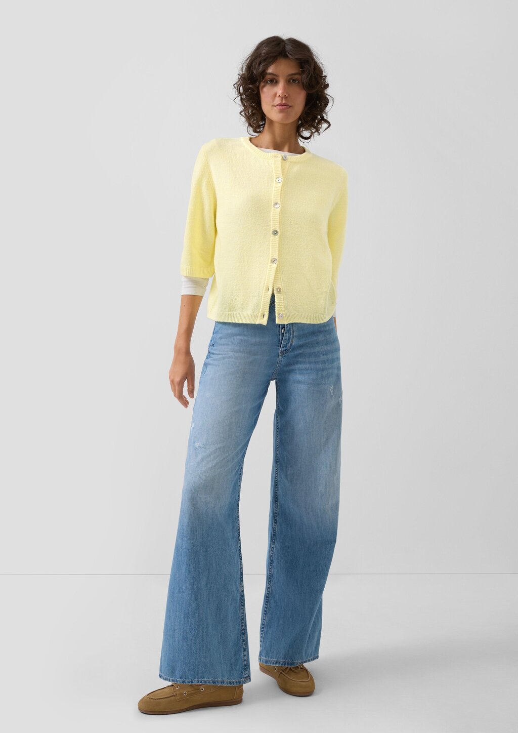 Strickjacke aus Alpaka-Mix mit Halbarm