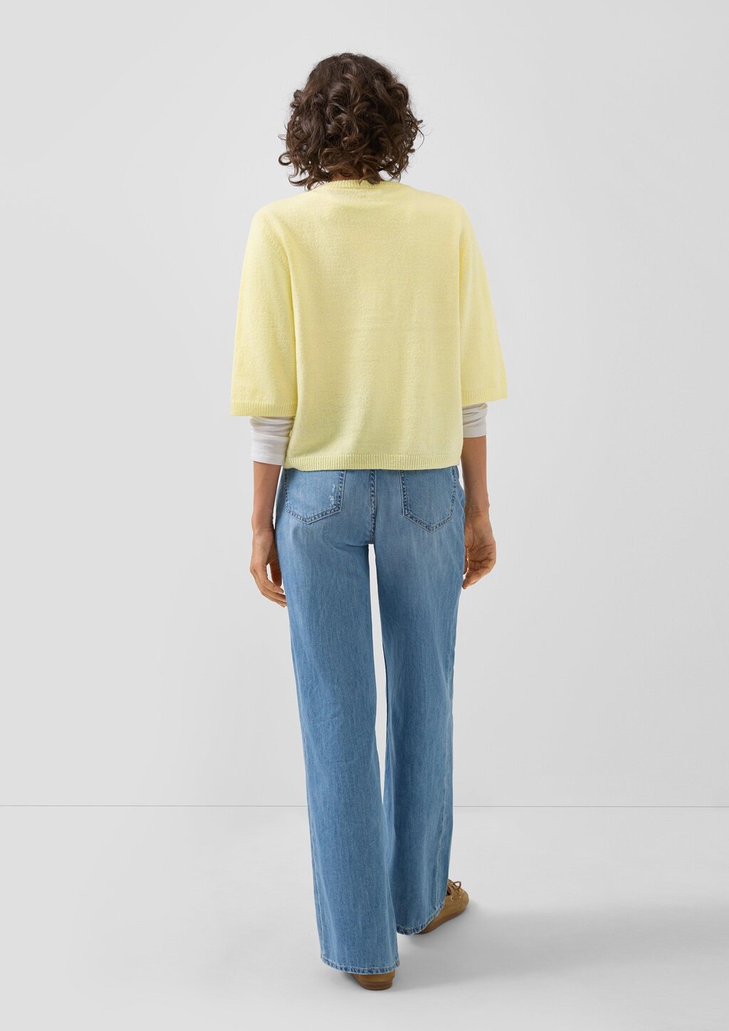 Strickjacke aus Alpaka-Mix mit Halbarm