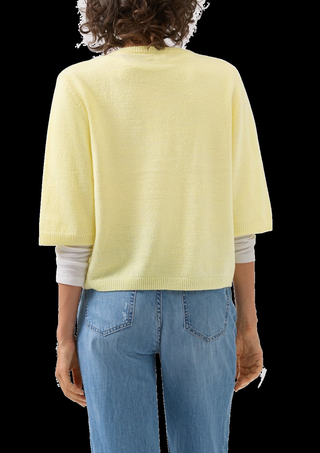 Strickjacke aus Alpaka-Mix mit Halbarm