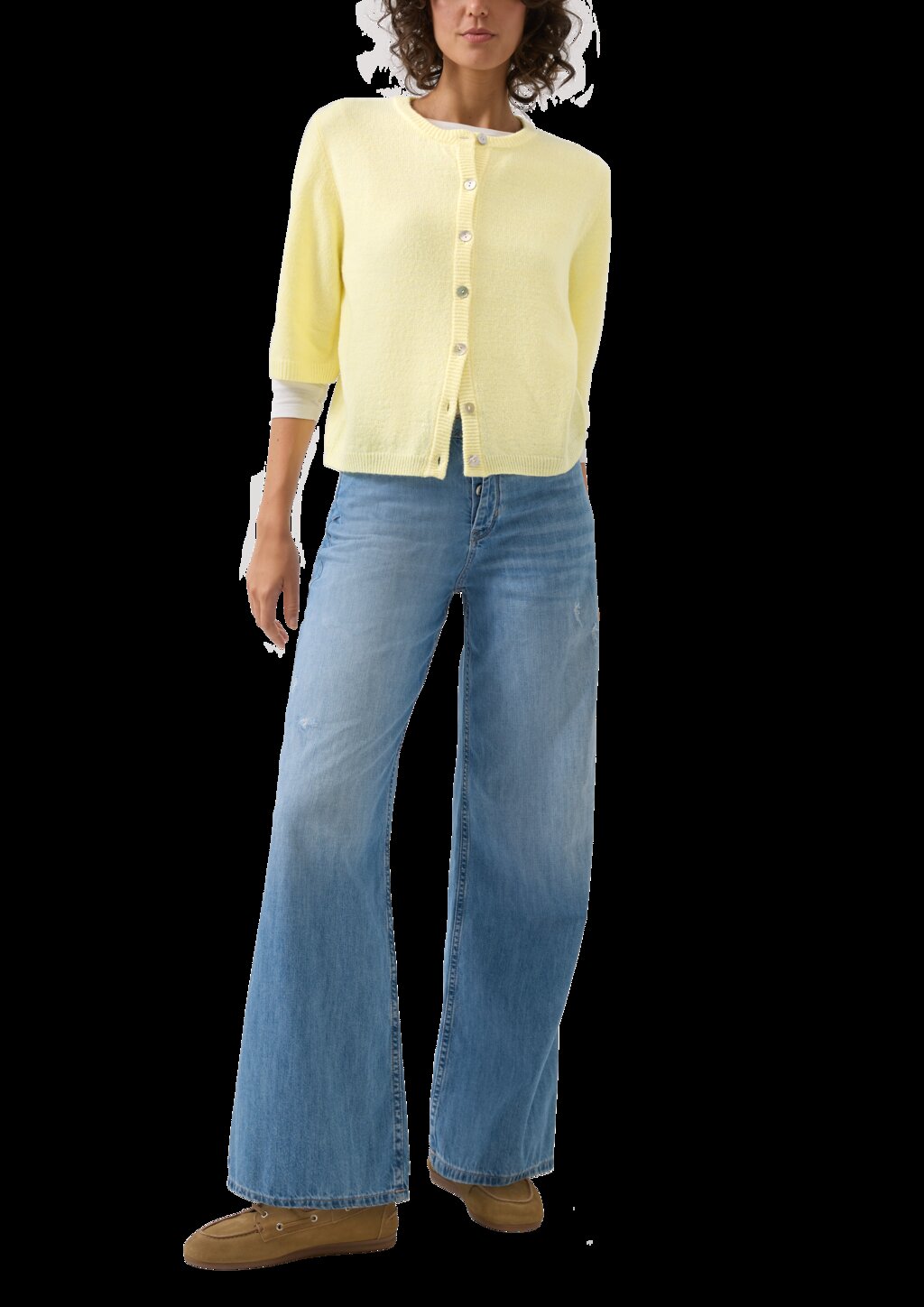 Strickjacke aus Alpaka-Mix mit Halbarm