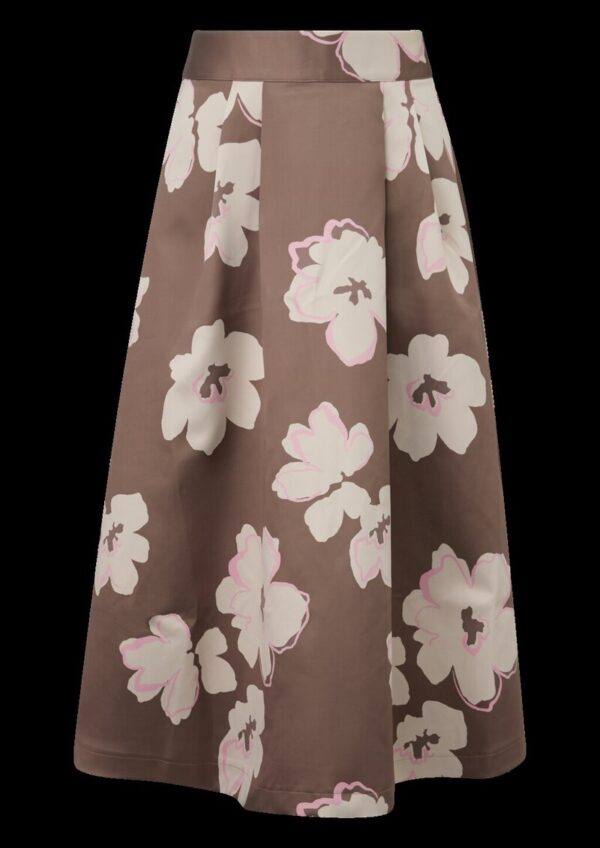 Satin-Midirock mit Bundfalten und Seitentaschen