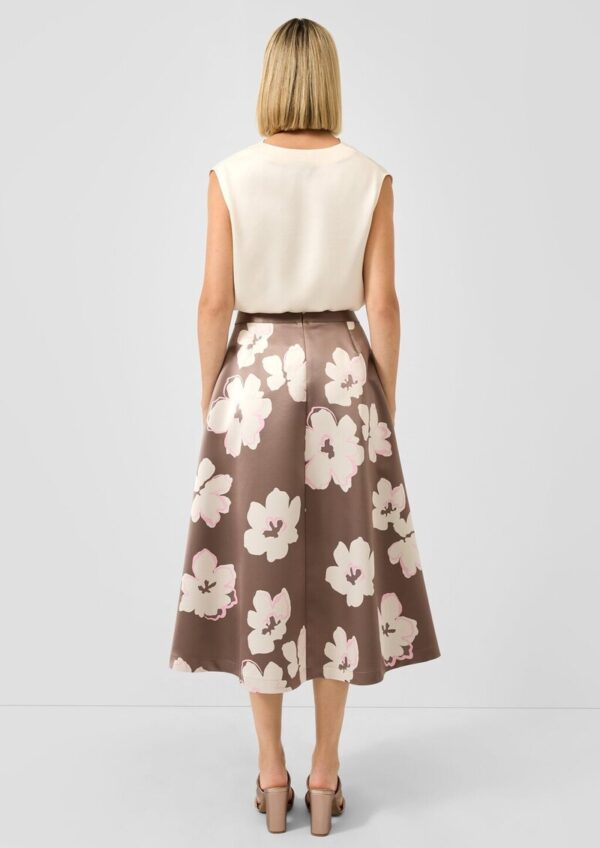 Satin-Midirock mit Bundfalten und Seitentaschen