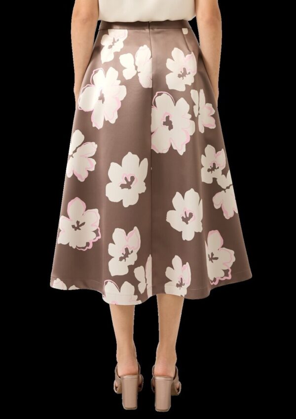 Satin-Midirock mit Bundfalten und Seitentaschen