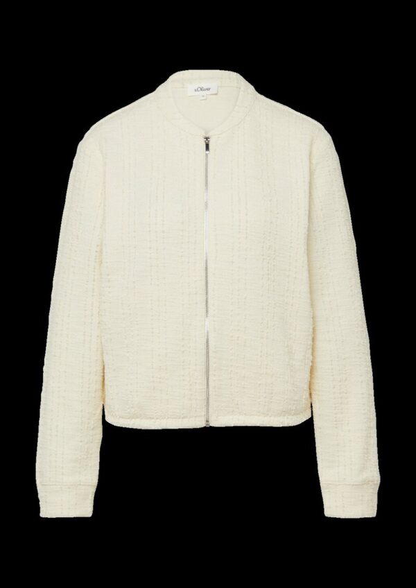 Strukturierte Sweatshirt-Jacke mit Taschen