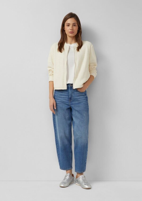 Strukturierte Sweatshirt-Jacke mit Taschen