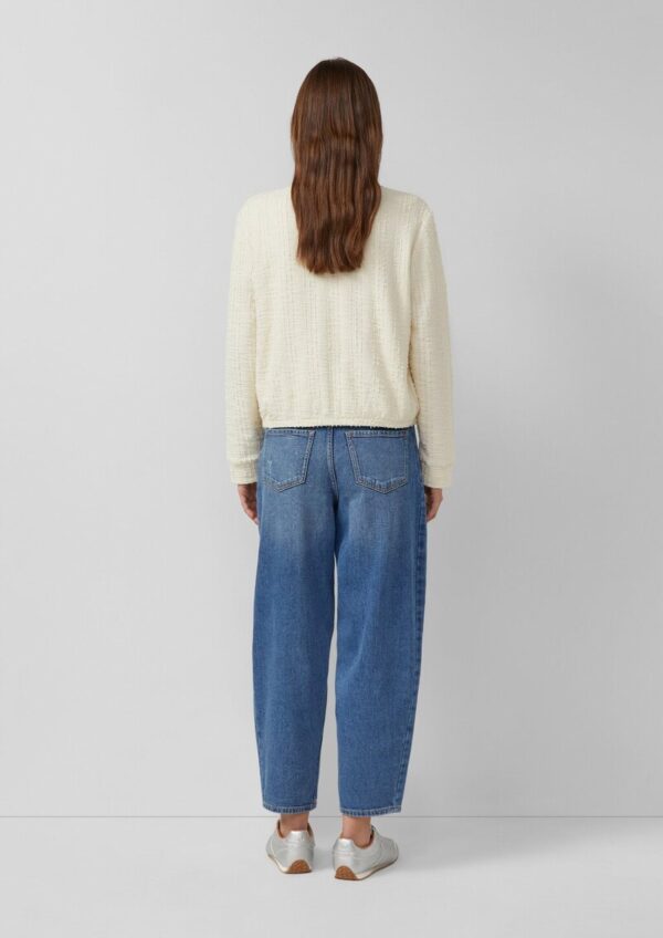 Strukturierte Sweatshirt-Jacke mit Taschen