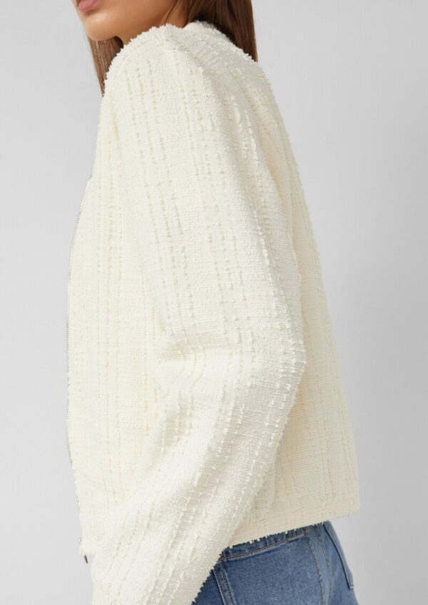 Strukturierte Sweatshirt-Jacke mit Taschen