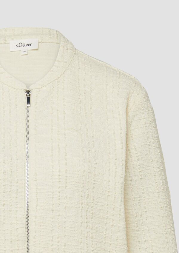 Strukturierte Sweatshirt-Jacke mit Taschen