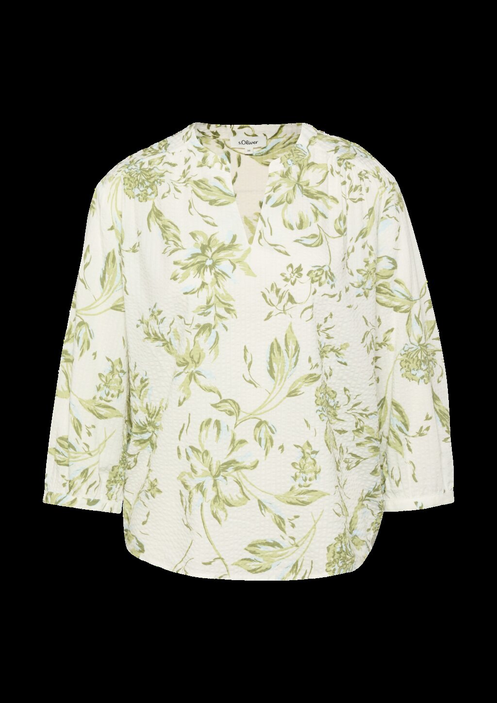 Bluse aus Seersucker mit Raffungen