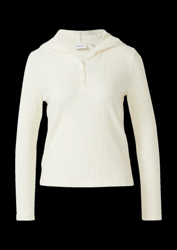 Weiches Rippshirt mit Kapuze