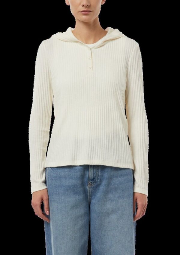 Weiches Rippshirt mit Kapuze