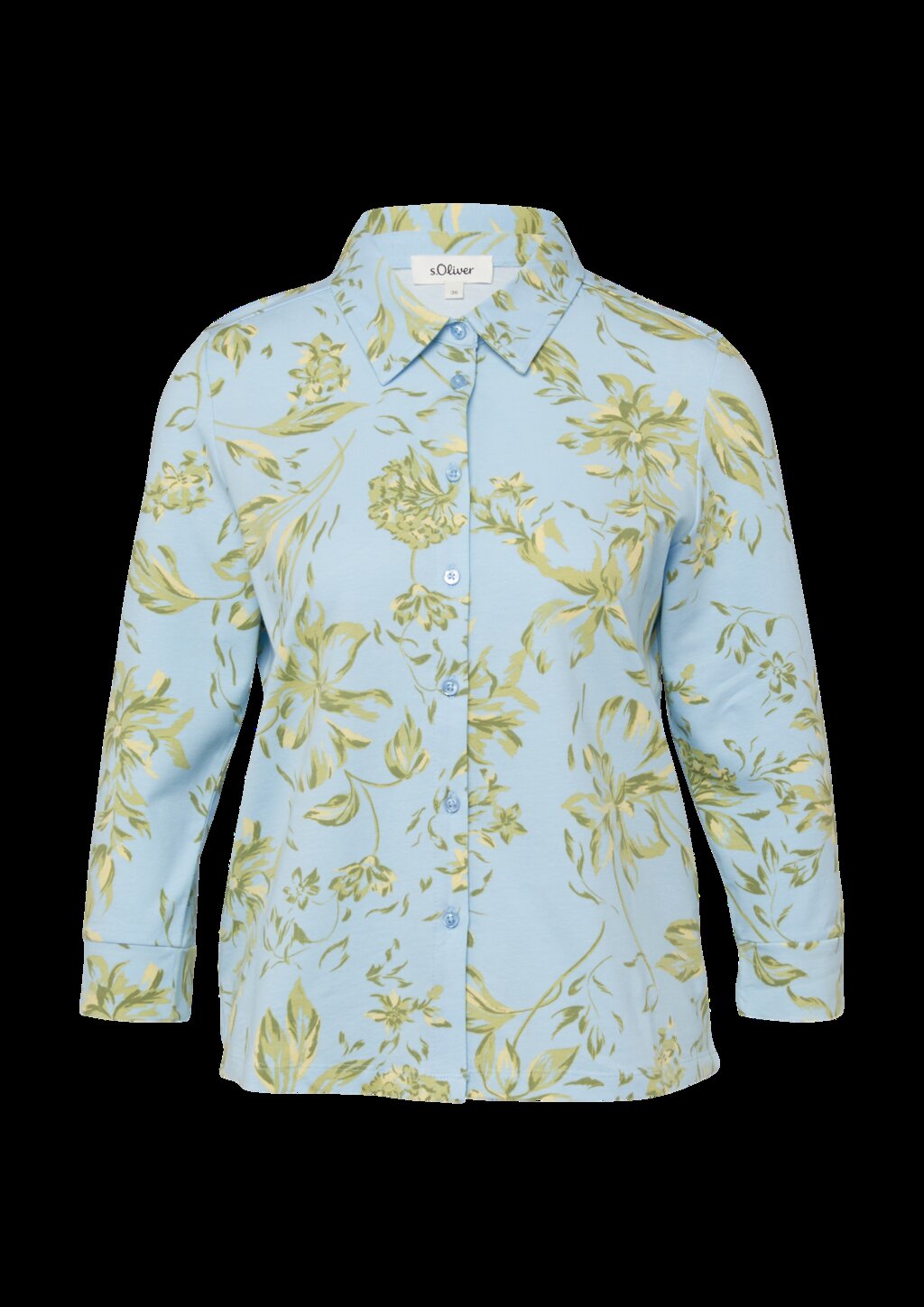 Gemustertes Jersey-T-Shirt mit 3/4-Ärmeln und All-over-Print