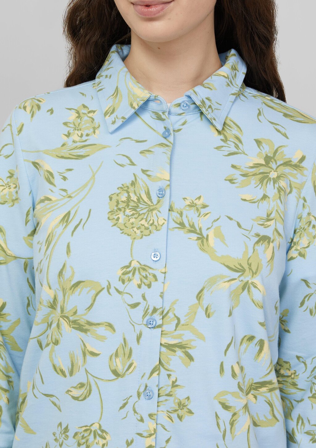 Gemustertes Jersey-T-Shirt mit 3/4-Ärmeln und All-over-Print