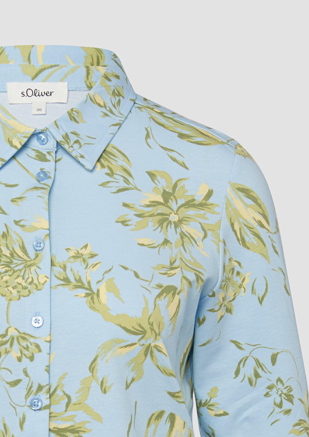 Gemustertes Jersey-T-Shirt mit 3/4-Ärmeln und All-over-Print