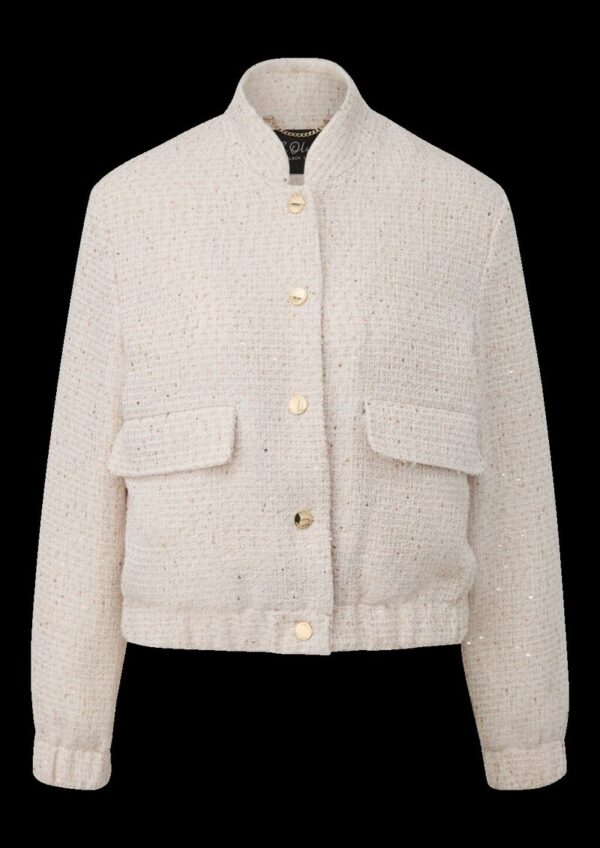 Bouclé-Bomberjacke mit Pailletten im Relaxed Fit