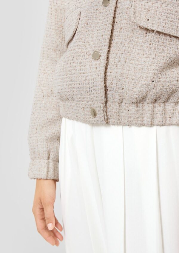 Bouclé-Bomberjacke mit Pailletten im Relaxed Fit