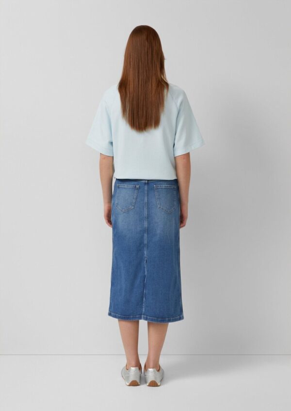 Midi-Jeansrock mit aufgesetzten Taschen