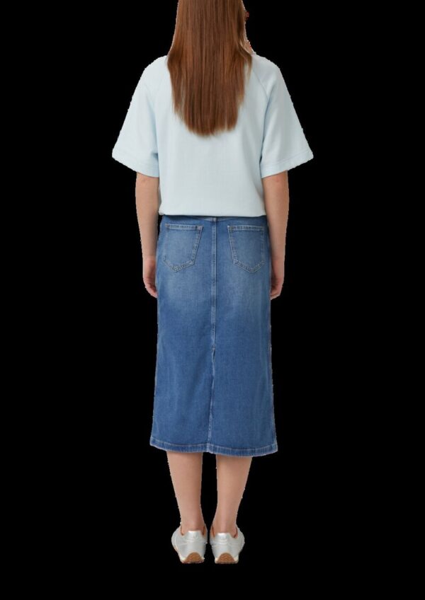 Midi-Jeansrock mit aufgesetzten Taschen