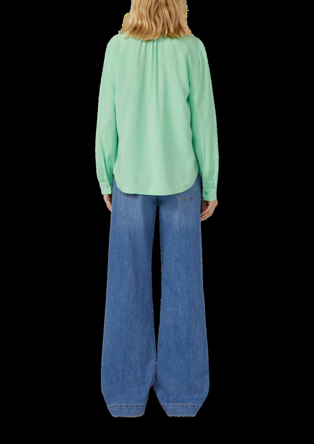 Weiche Viskose-Bluse mit Raffung