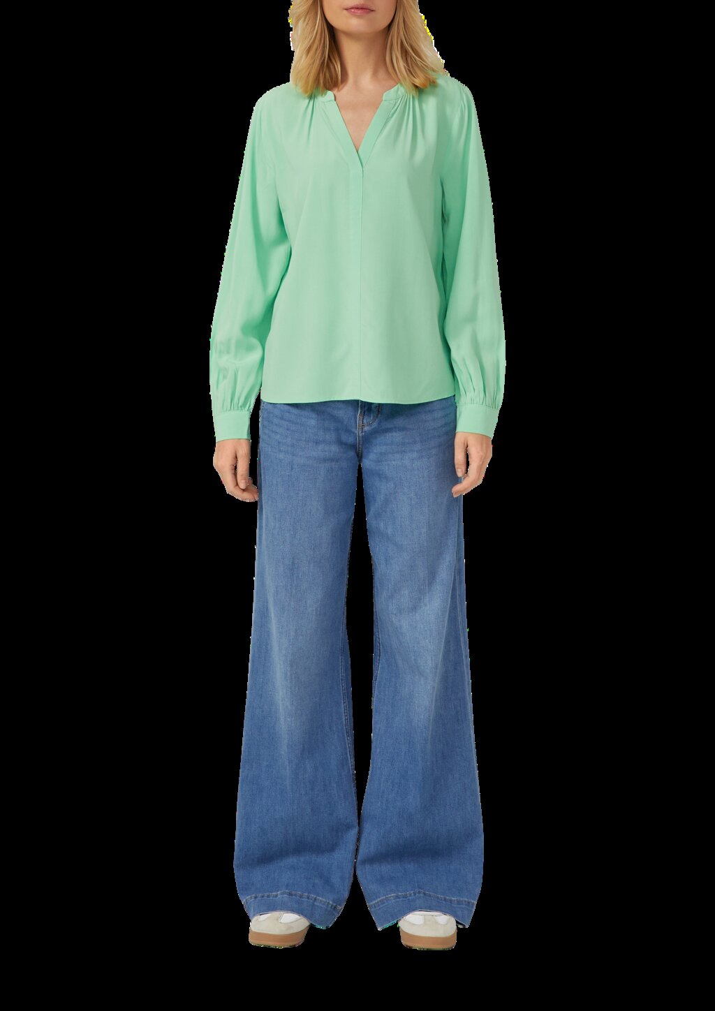 Weiche Viskose-Bluse mit Raffung