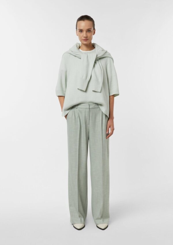 Wide-Leg-Hose mit Struktur und Bundfalten