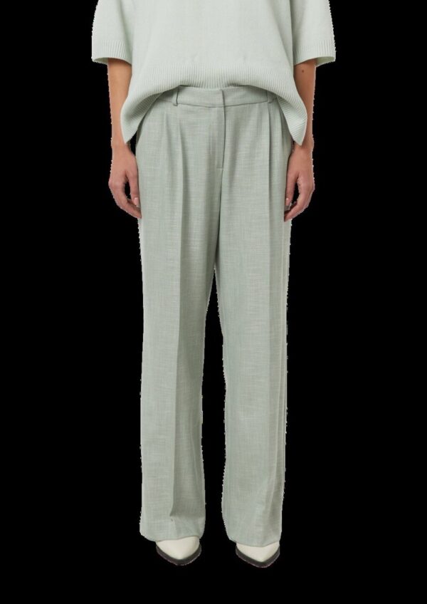 Wide-Leg-Hose mit Struktur und Bundfalten