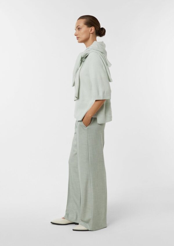 Wide-Leg-Hose mit Struktur und Bundfalten