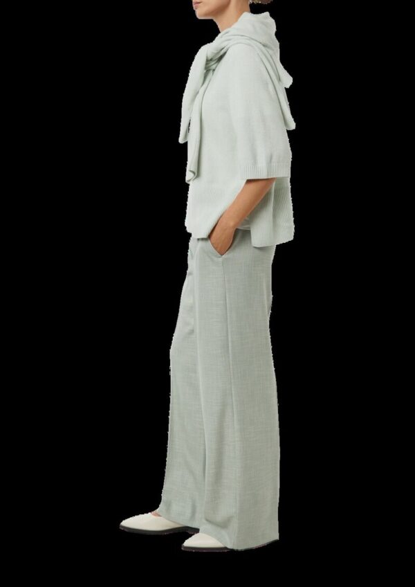 Wide-Leg-Hose mit Struktur und Bundfalten