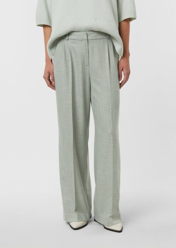 Wide-Leg-Hose mit Struktur und Bundfalten