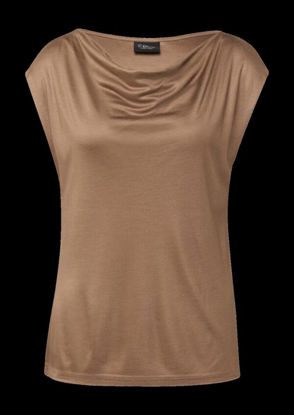 Viskose-Shirt mit Wasserfall-Ausschnitt