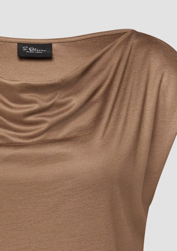 Viskose-Shirt mit Wasserfall-Ausschnitt