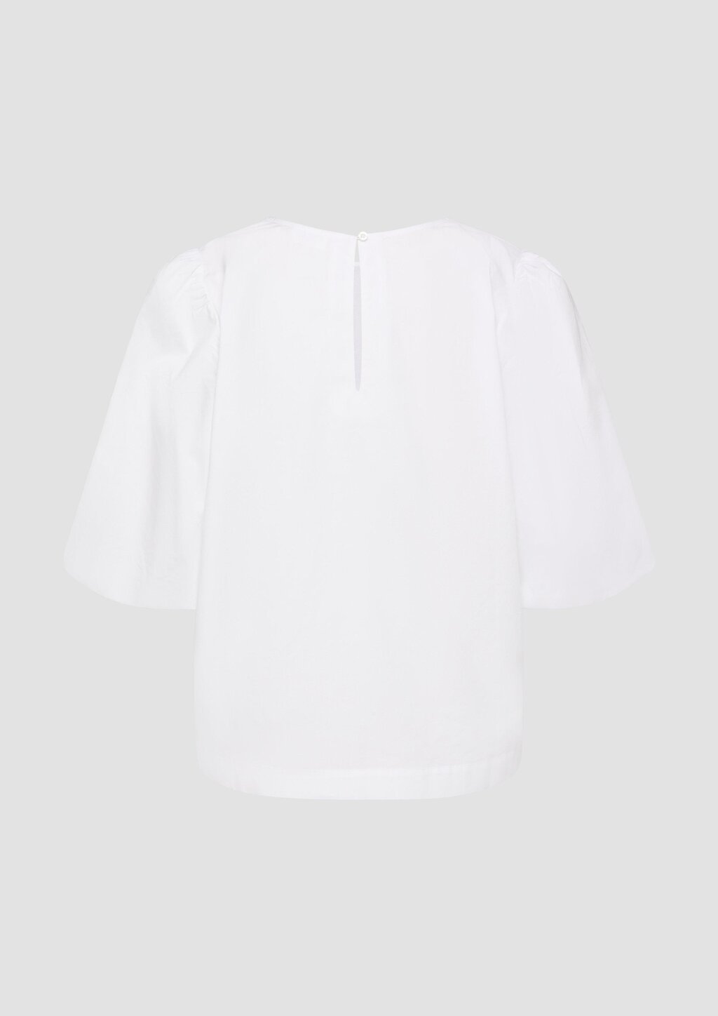Popeline-Bluse mit Ballonärmeln