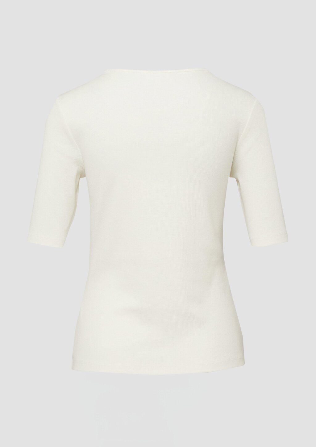 Geripptes T-Shirt im Slim Fit mit Stickerei