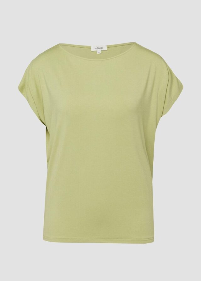 Fließendes Jersey-Shirt mit überschnittenen Schultern