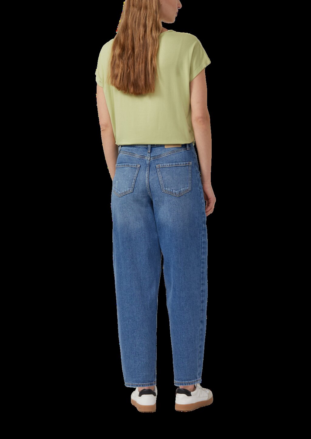 Fließendes Jersey-Shirt mit überschnittenen Schultern