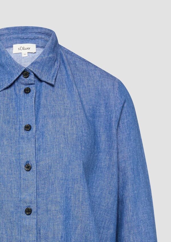 Blusenshirt aus Leinenmix mit Schleifendetail