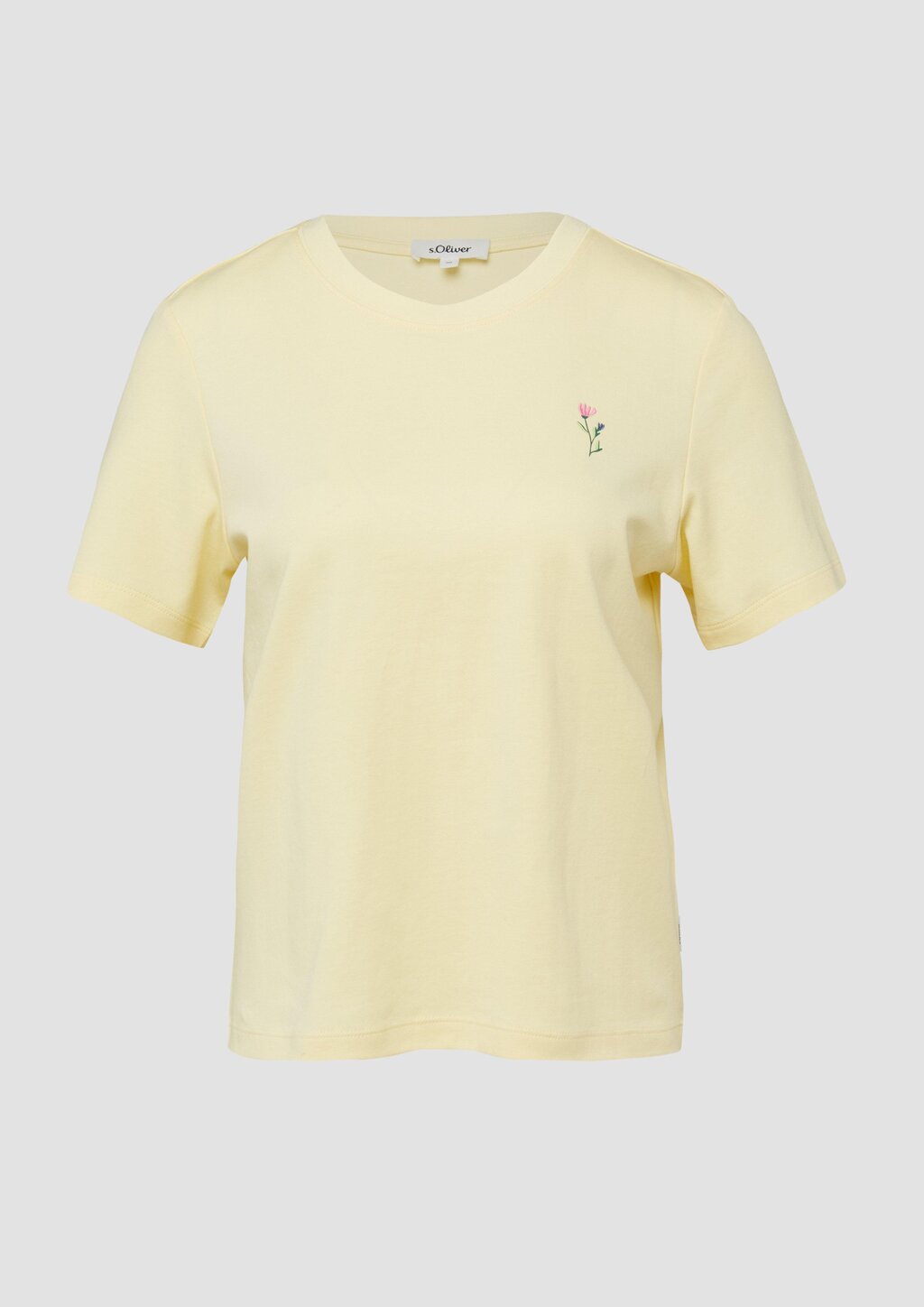 Verkürztes Baumwoll-T-Shirt mit Artwork