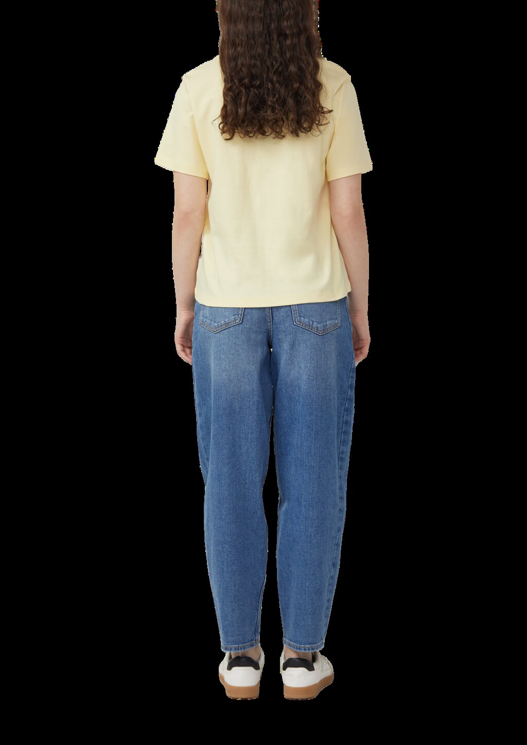 Verkürztes Baumwoll-T-Shirt mit Artwork