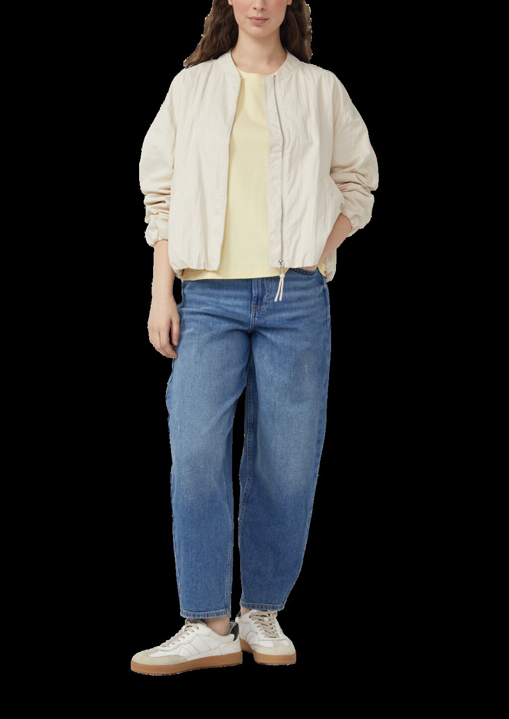 Verkürztes Baumwoll-T-Shirt mit Artwork