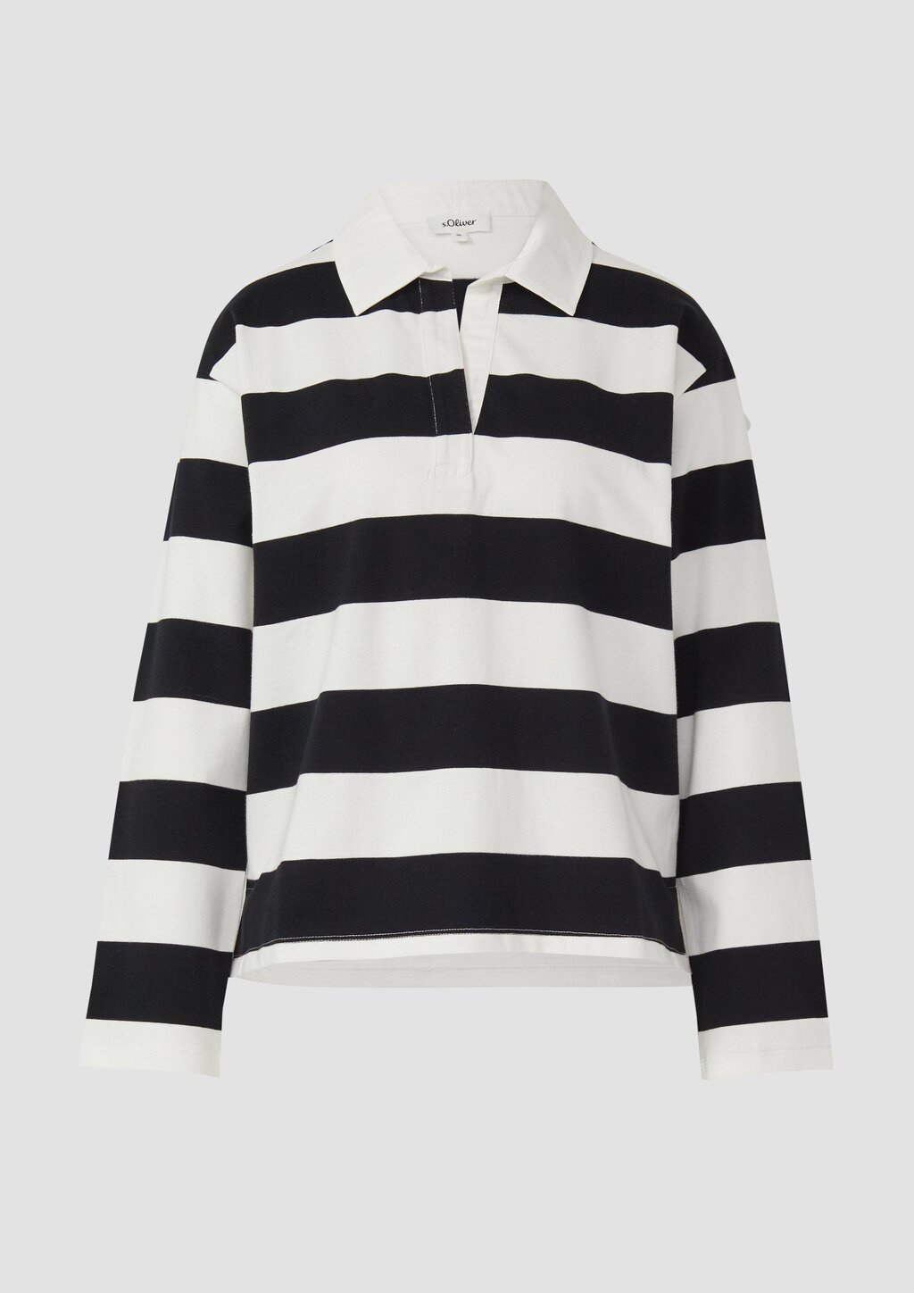 Gestreiftes Baumwoll-Shirt mit Hemdkragen