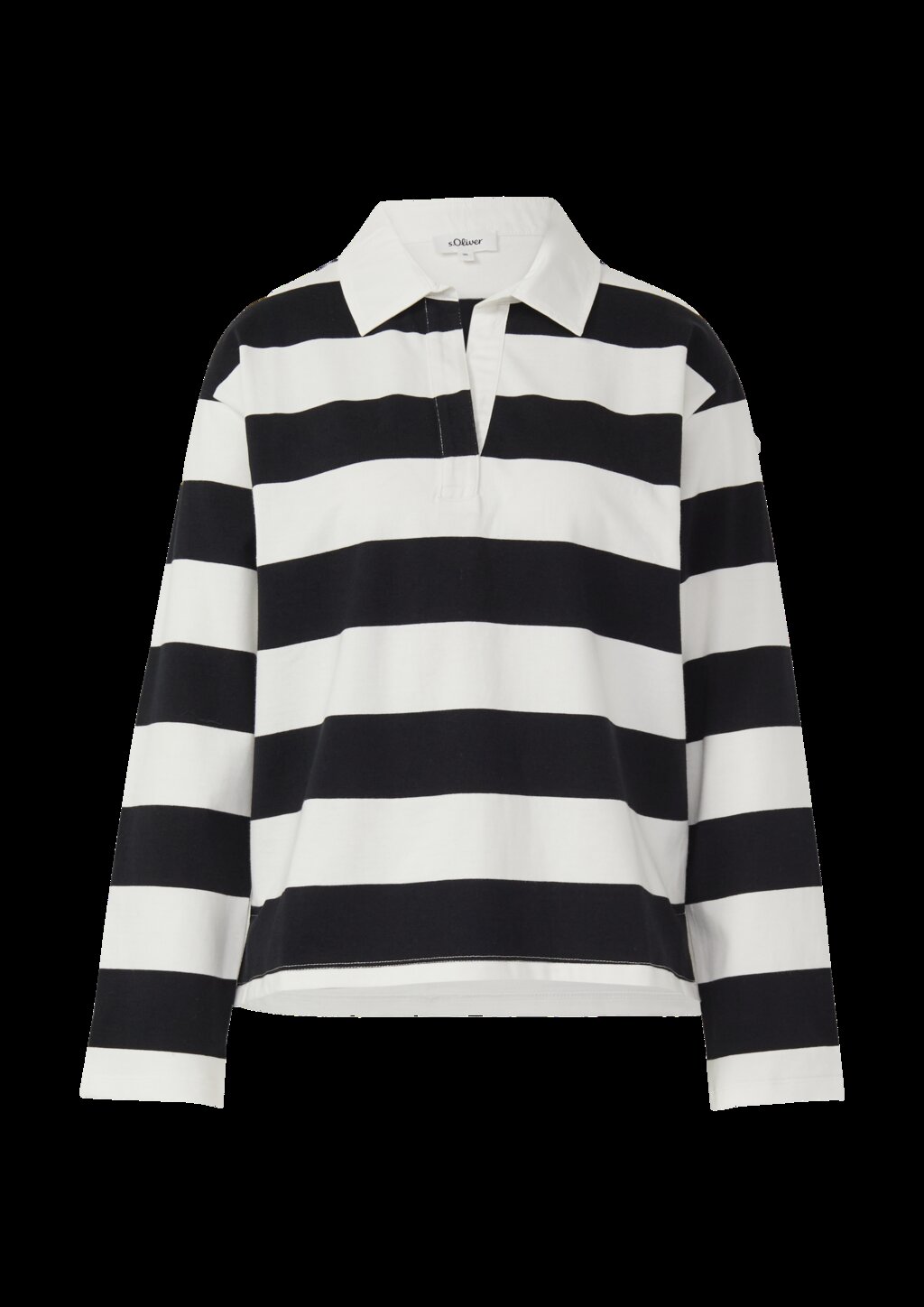 Gestreiftes Baumwoll-Shirt mit Hemdkragen