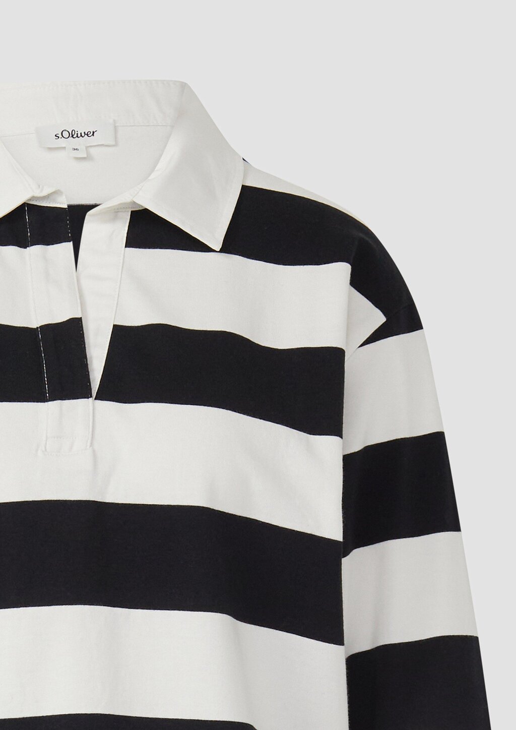 Gestreiftes Baumwoll-Shirt mit Hemdkragen